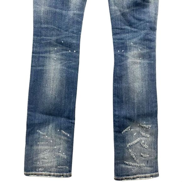 NWT Remix by Rock Revival Straight Leg Jeans in Destroyed Indigo Wash Size 24 - Picture 11 of 16